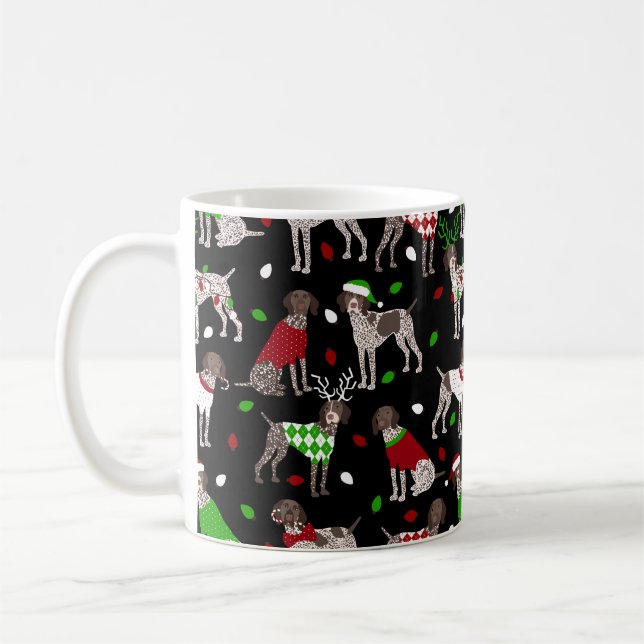 Christmas German Shorthaired Pointer Coffee Mug (Left)