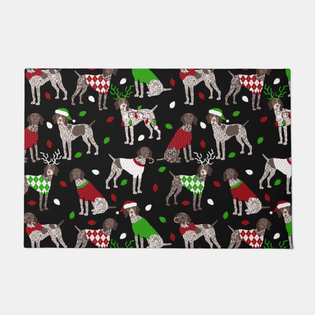 Christmas German Shorthaired Pointer Doormat (Front)