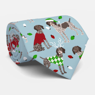 Christmas German Shorthaired Pointer Tie