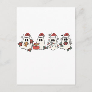 Christmas Ghost Spooky Holiday Halloween Christm Invitation Postcard