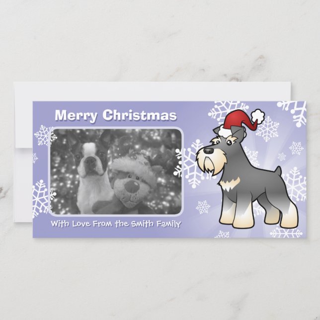 Christmas Giant/Standard/Miniature Schnauzer Holiday Card (Front)