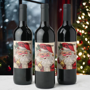 Christmas Gift 6 Wine Labels YOUR NAME - Cocoa Mix