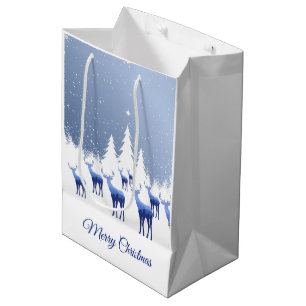Christmas Gift Bag Blue Deer