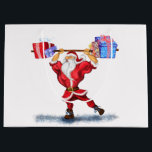 Christmas Gift Bag Bodybuilder Santa with Gifts<br><div class="desc">Funny Gift Bags with Bodybuilder Santa Claus with Christmas Gifts - Fun Cartoon Painting Collection - or Choose / Add Your Unique Text / Name / Colour - Make Your Special Gift - Resize and move or remove and add elements / text with customisation tool ! Painting and Design by...</div>