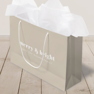 Christmas Gift Bag   Merry & Bright Neutral