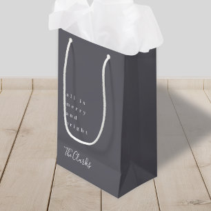 Christmas Gift Bag Stylish Scandi Slate Grey