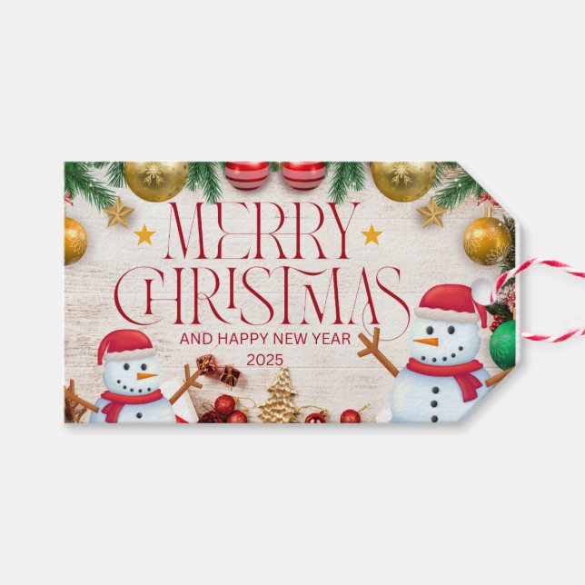 Christmas gift bag tags (Front (Horizontal))