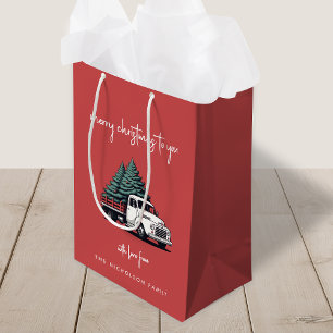 Christmas Gift Bag   Truck Holiday Present Bags