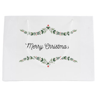 Christmas Gift Bag Watercolor Holly