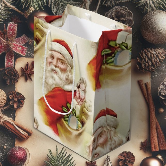 Christmas Gift Bag With Vintage Santa Claus (vintage Santa Claus Christmas gift bag)
