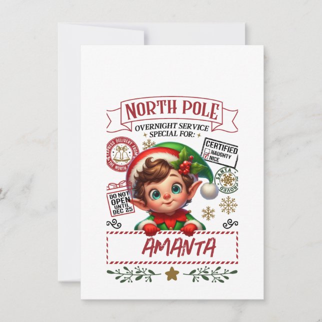 CHRISTMAS GIFT BAG WITH YOUR NAME C INVITATION (Front)