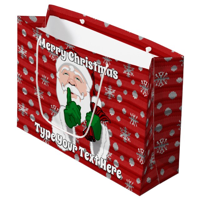 Christmas Gift Bags Custom Santa Clause Bags (Front Angled)