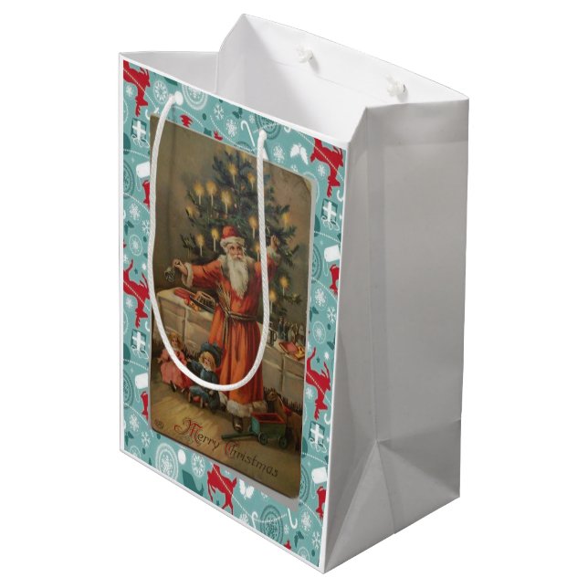Christmas Gift Bags Vintage (Back Angled)