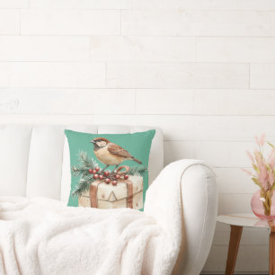 Christmas Gift Bird  Cushion