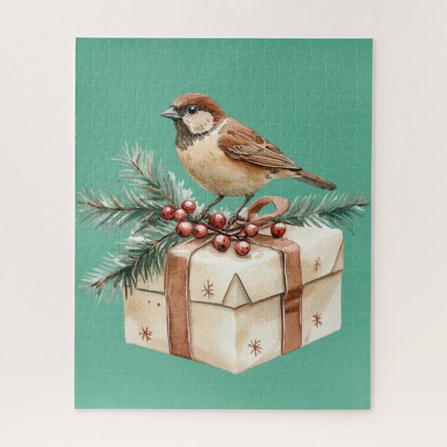 Christmas Gift Bird  Jigsaw Puzzle (Vertical)