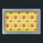 Christmas gift box Santa hat candy cane Belt Buckle<br><div class="desc">New Year and Christmas seamless pattern with gift box and Santa’s hat</div>