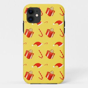 Christmas gift box Santa hat candy cane iPhone 11 Case