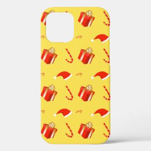 Christmas gift box Santa hat candy cane iPhone 12 Case