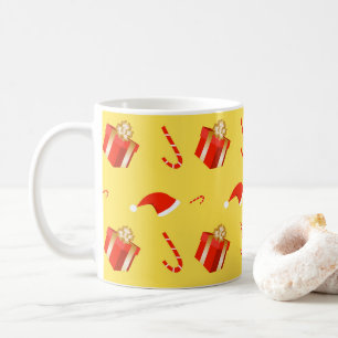Christmas gift box Santa hat candy cane Coffee Mug