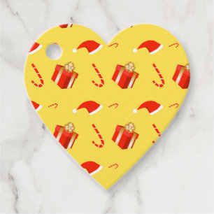 Christmas gift box Santa hat candy cane Favour Tags