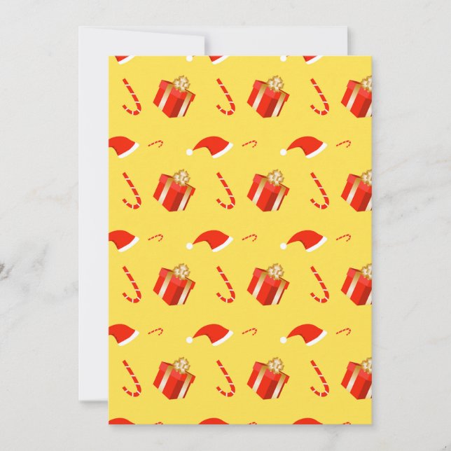 Christmas gift box Santa hat candy cane Invitation (Front)