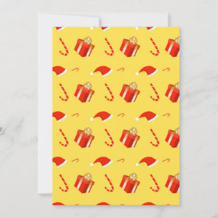 Christmas gift box Santa hat candy cane Invitation