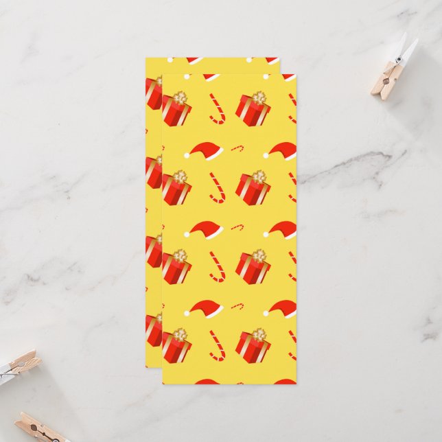 Christmas gift box Santa hat candy cane Invitation (Front/Back In Situ)