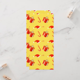 Christmas gift box Santa hat candy cane Invitation