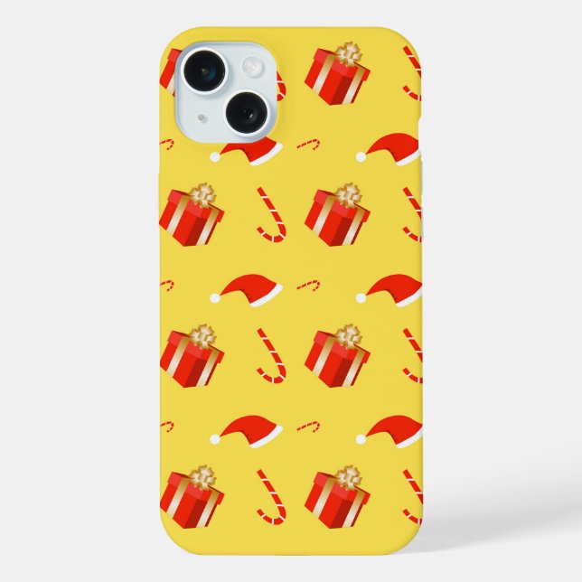 Christmas gift box Santa hat candy cane iPhone Case (Back)