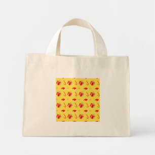Christmas gift box Santa hat candy cane Mini Tote Bag