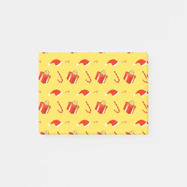 Christmas gift box Santa hat candy cane Post-it Notes (Front)