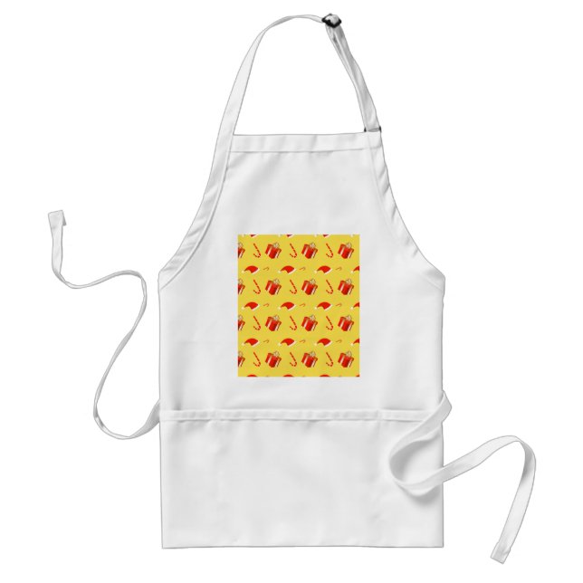 Christmas gift box Santa hat candy cane Standard Apron (Front)