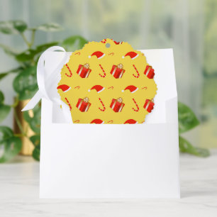 Christmas gift box Santa hat candy cane Tree Decoration Card