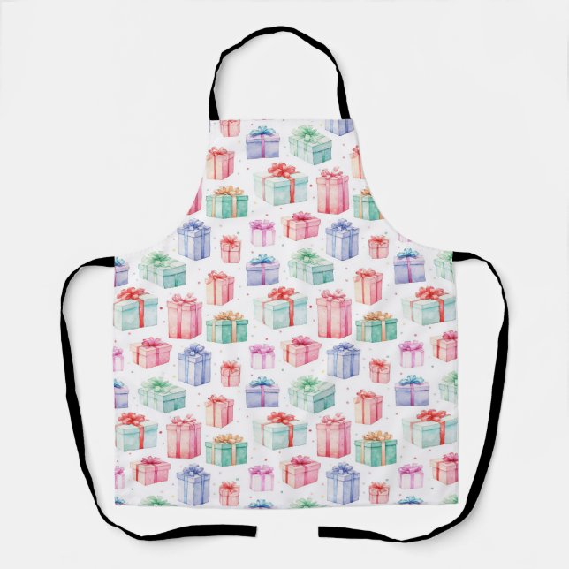 Christmas Gift Boxes Pattern. Gift Boxes Pattern Apron (Front)