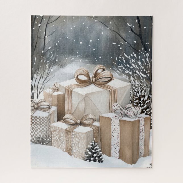 Christmas Gift Boxes Winter Snow Jigsaw Puzzle (Vertical)