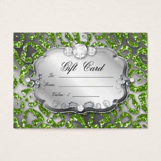 Christmas Gift Card Jewellery Zebra Green Leopard