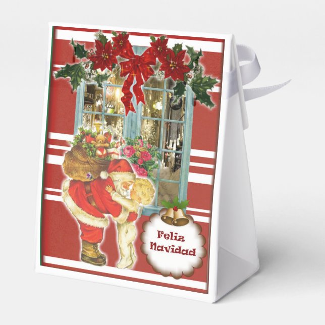 Christmas gift card, Santa Claus Favour Box (Back Side)