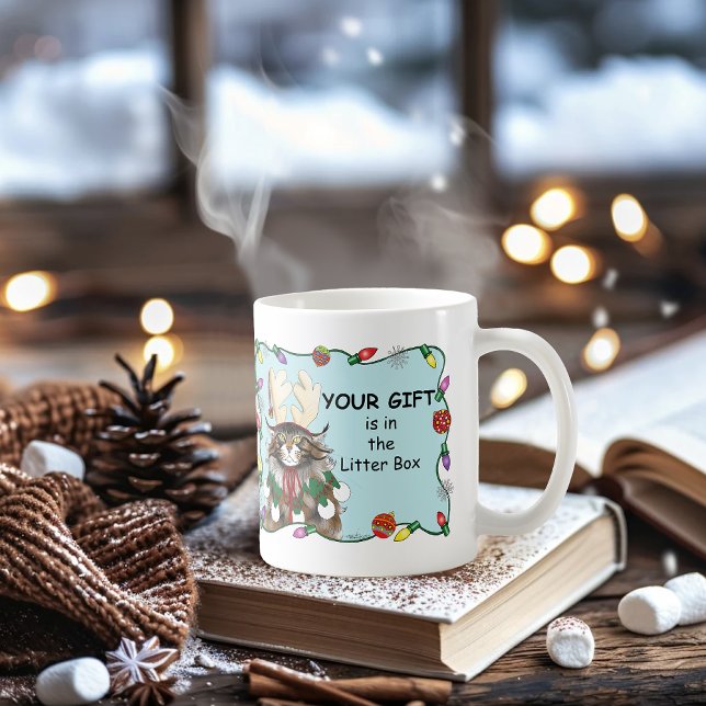  Christmas Gift Cat Green Funny Coffee Mug (Creator Uploaded)