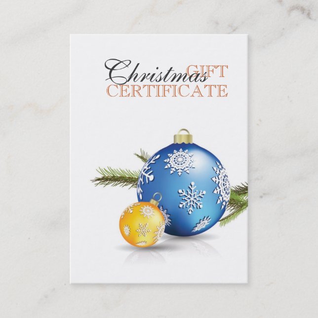 Christmas gift certificate (Front)