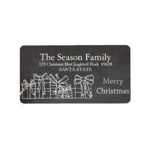 Christmas gift chalkboard Christmas address label