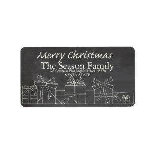 Christmas gift chalkboard Christmas  address label