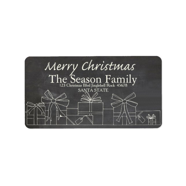 Christmas gift chalkboard Christmas  address label (Front)