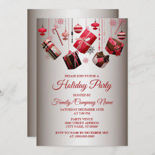 Christmas Gift Colorful Holidays Party Invitation