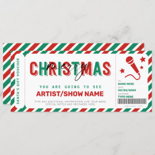 Christmas Gift Concert Ticket Template Voucher
