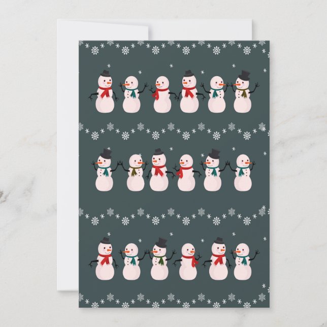 Christmas Gift | Cute Snowman Through The Snow Holiday Card (Front)