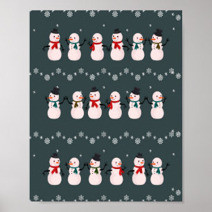 Christmas Gift   Cute Snowman Through The Snow Poster