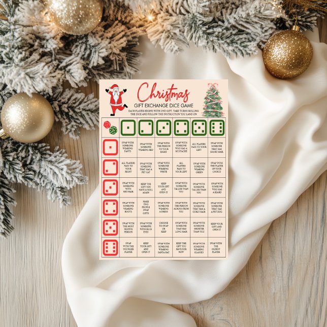 Christmas Gift Exchange Games, Christmas Dice Game Poster (Christmas Gift Exchange Games, Christmas Dice Game Poster)
