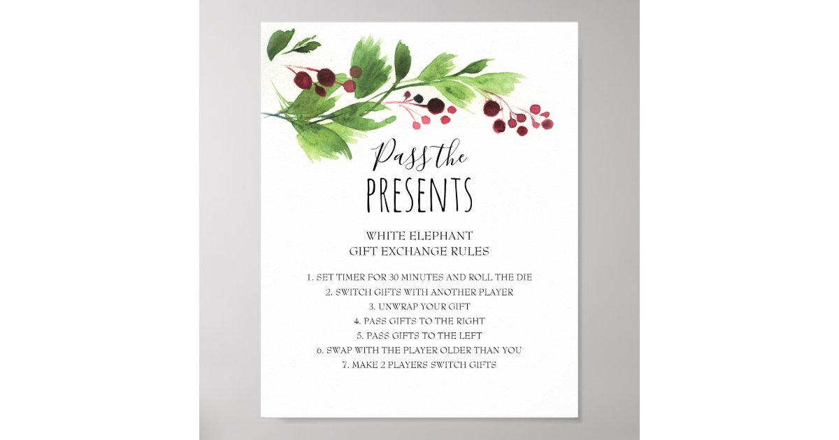 Christmas Gift Exchange Rules Sign | Zazzle.com.au