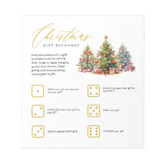 Christmas Gift Exchange Tear Away Party Game Notepad