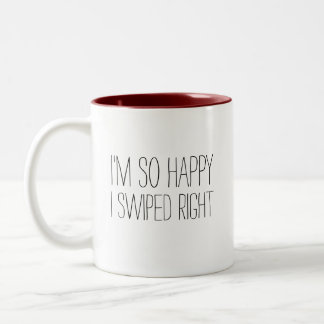 Christmas gift for boyfriend - Swiped Right Two-Tone Coffee Mug